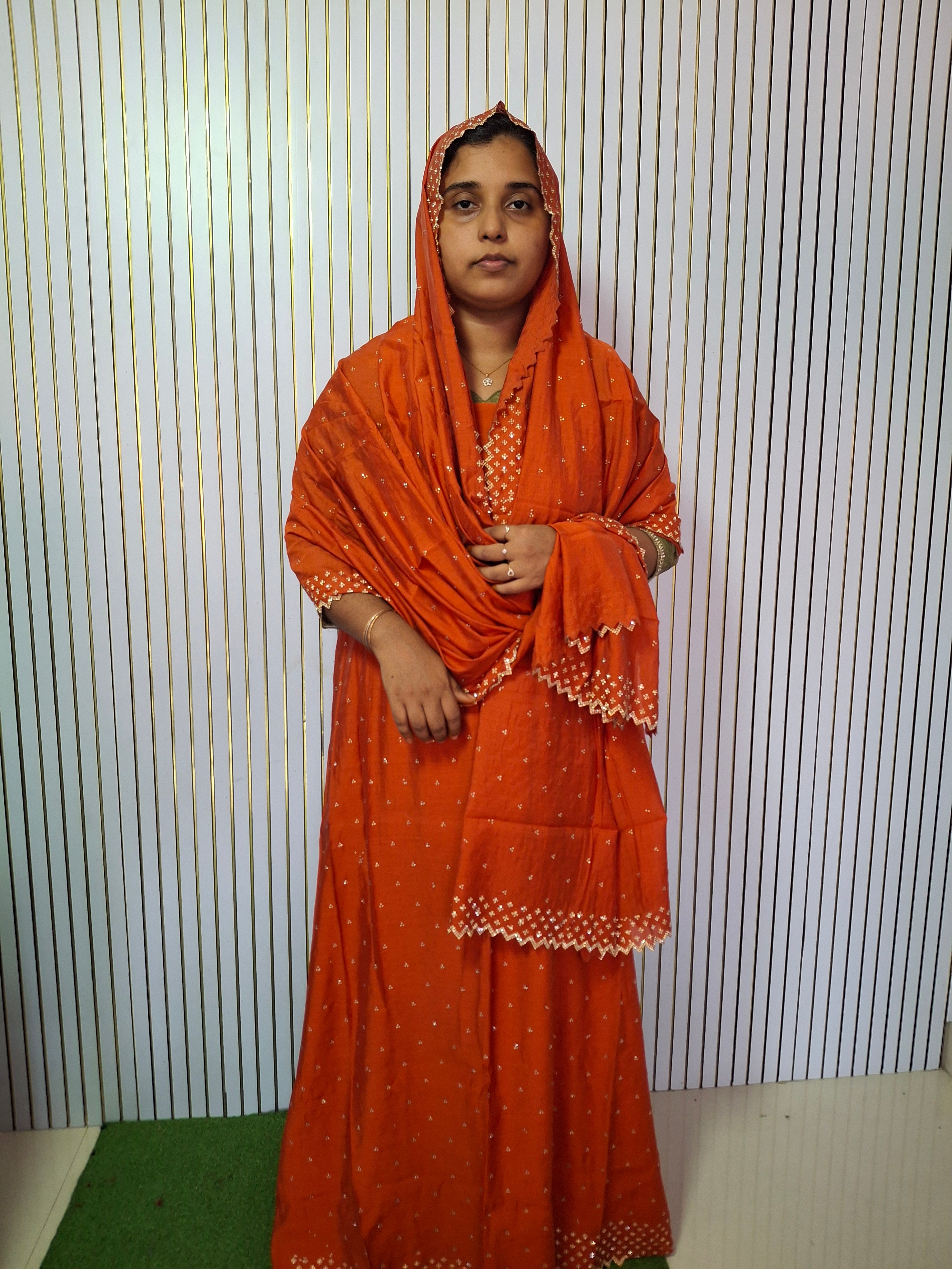 HEAVY PARTY WEAR 3 PCS MUL CHANDERI MATERIAL