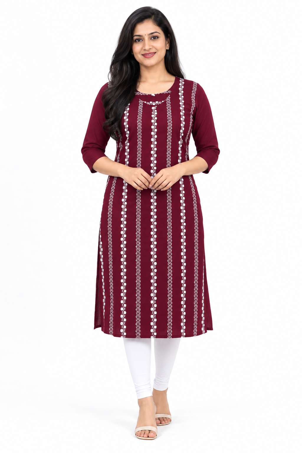 Malchanderi Side open Top With white embroidery  With lining
