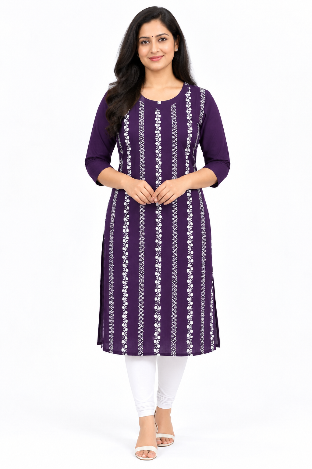 Malchanderi Side open Top With white embroidery  With lining