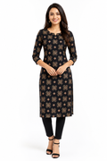 BLACK AJRAK PRINT SIDE OPEN TOP